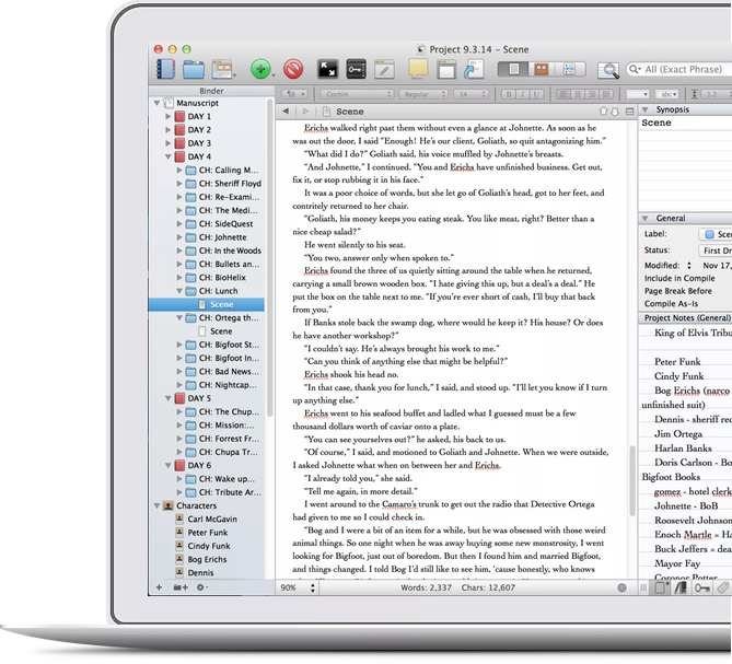 scrivener for mac across devices